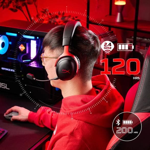 HYPERX Cloud III S trådløse hovedtelefoner sort og rød