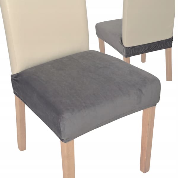 Stolöverdrag Stolsäte Hög Velour TESS Grå