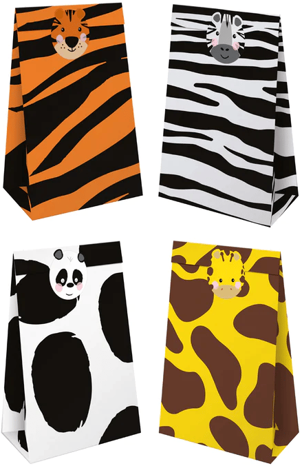 Papirposer til slik Zoo ANIMALS 4 stk.