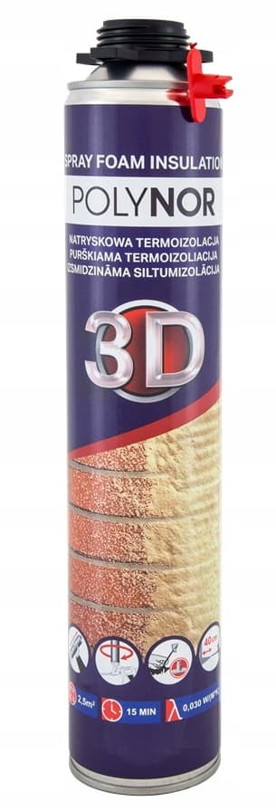 Sprayskum purskum POLYNOR 3D-isolering GARAGEVINDISOLERING