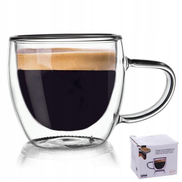 Termosglas med dubbelvägg för kaffe och latte, 100 ml