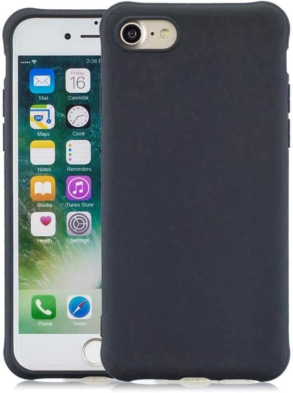 Apple iPhone 7/iPhone 8 -kotelo, silikoni, musta, matta, erittäin ohut