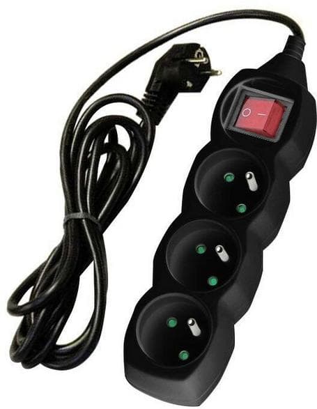 Strømudvidelse med afbryder DPM PP16 3 stik/3 m Sort
