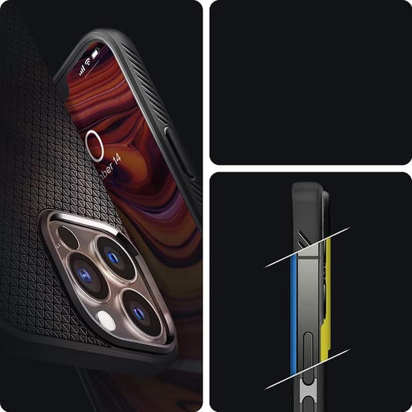 Spigen Liquid Air - Etui til iPhone 13 Pro (Sort)