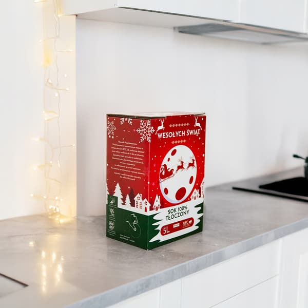 JUL ÆBLEJUICE KARTON 100% PRESSE 5L Til Julemanden