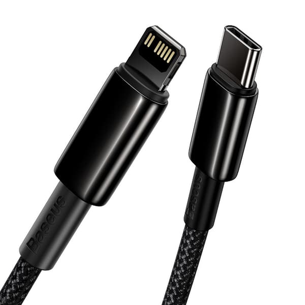 Baseus Tungsten Gold USB-C til Lightning-kabel, 20W, 5A, PD, 1m (sort)