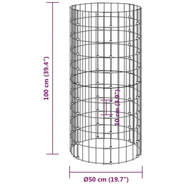 vidaXL Trädgårdskompost, Ø50x100 cm, Galvaniserat stål
