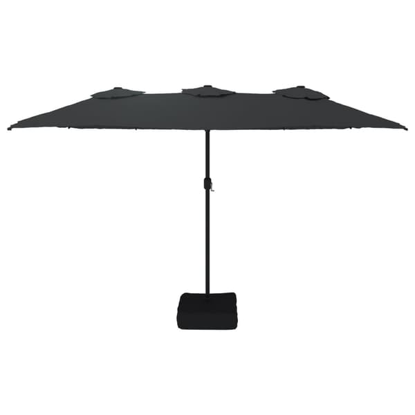vidaXL dobbelt haveparasol med LED sort 449x245 cm