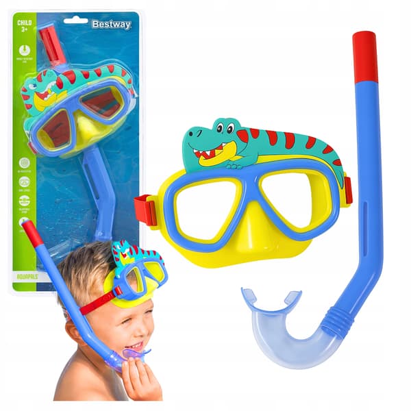 Dyksats snorkelsmask och simglasögon dinosaurie