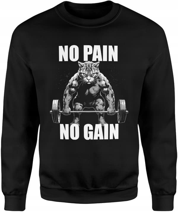 HERRE GYM SWEATSHIRT MED PRINT GYM S UDEN HÆTTE SORT