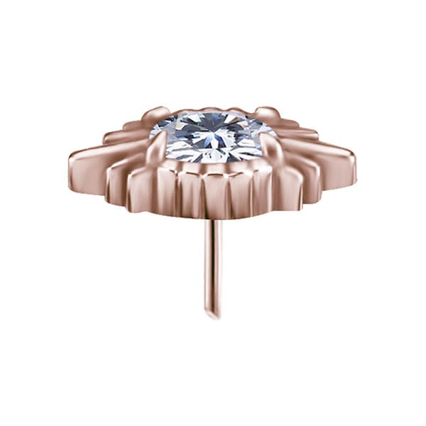 Trycklock med vit zirkon - roséguld - PI-062