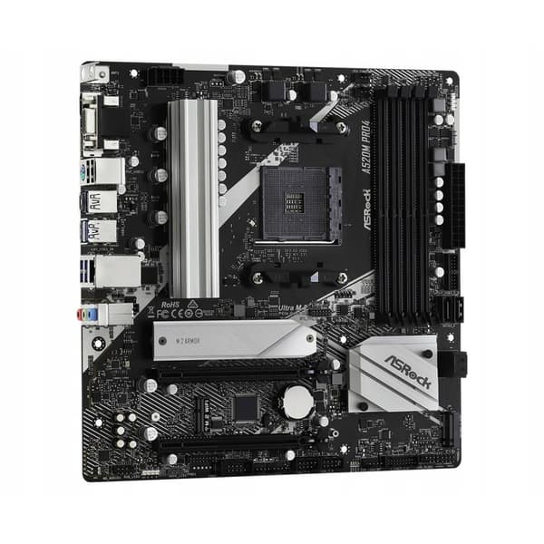 ASRock A520M PRO4 Micro ATC Socket AM4 Bundkort