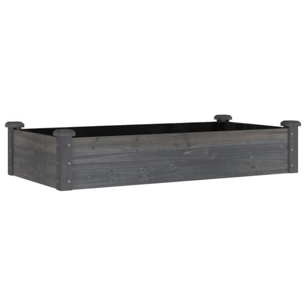 vidaXL Upphöjd rabatt med foder, grå, 120x60x25 cm, gran