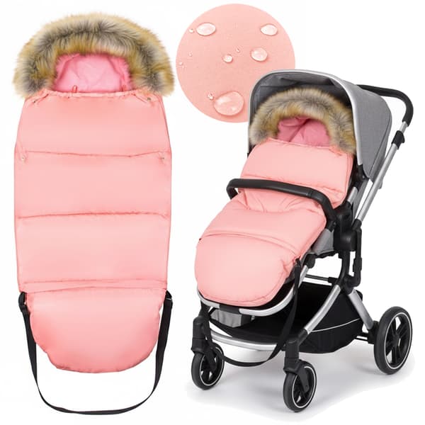 Vintersovsäck med päls för pulka, sittdel för barnvagn