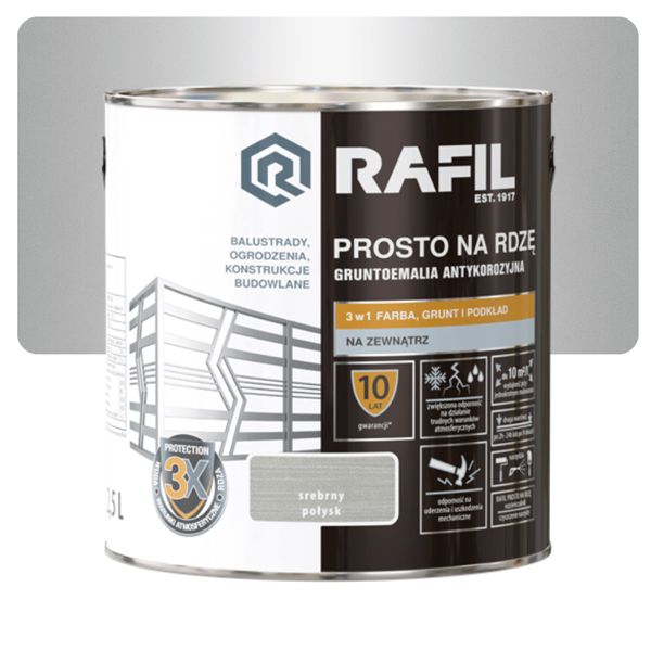 RAFIL RUSTMALING GLAS MED SØLVGLANS 2,5L