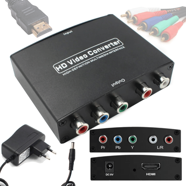 Konverter fra HDMI til Komponent YPbPr / LP Lyd / 5x RCA