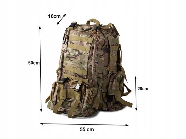 Militär ryggsäck 45L kamouflage ljus