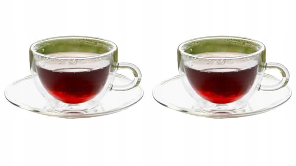 Kaffe- og tekopper, 2 stk. med stativer, termoglas, 250 ml