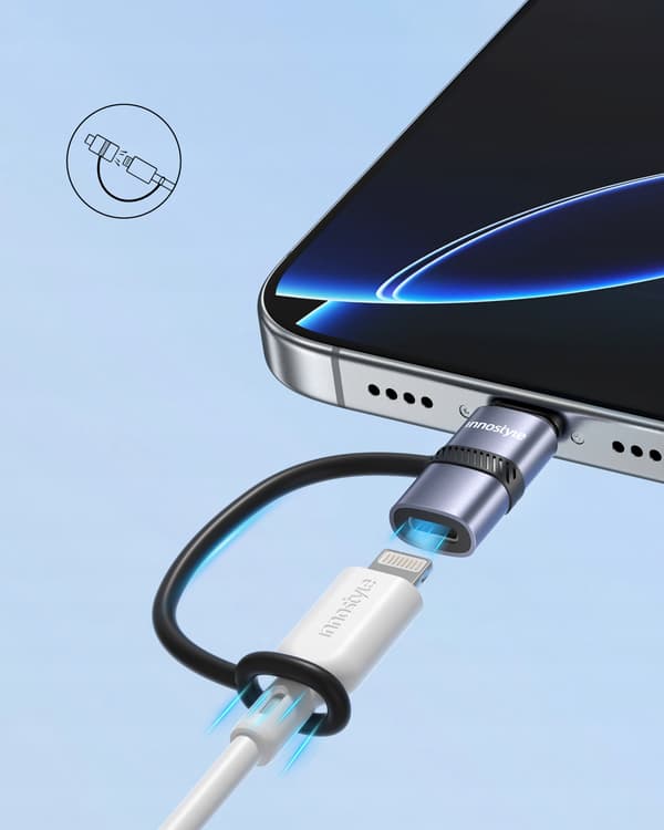 INNOSTYLE ADAPTER USB-C USB TYP C TILL LIGHTNING IPHONE 15 16 17