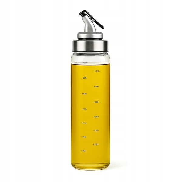 Glasflaskedispenser 500 ml med skala til olie, saucer, eddike 0,5 l