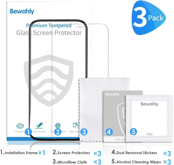 3x 9H Hærdet Glas til iPhone 12 Pro Max 6,7 tommer