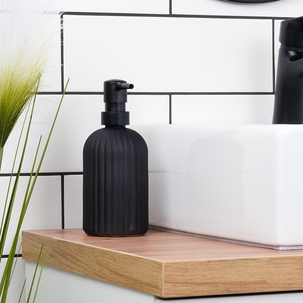 Lasinen musta saippuadispenseri 400 ml