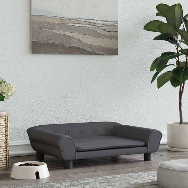 vidaXL Hundbädd, Mörkgrå, 70x48x22 cm, Sammet