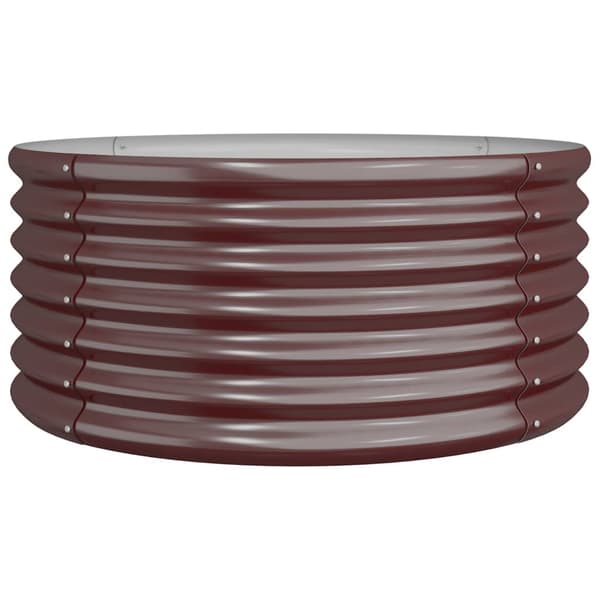 vidaXL Pulverlackerad stålkruka 80x80x36 cm brun