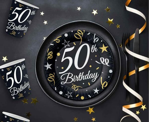 Pappmuggar 50-årsfödelsedag 250ml 6 st.