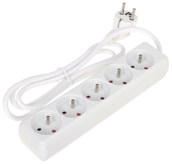 Forbindelsesskinne PR-1.5M-5G/W (5 stikkontakter) 1,3 m