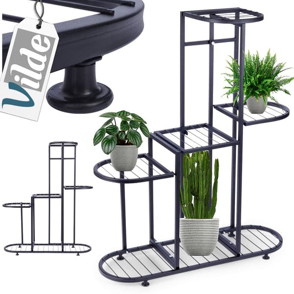 Blomsterstand metal sort 5-niveauer 84,5 cm