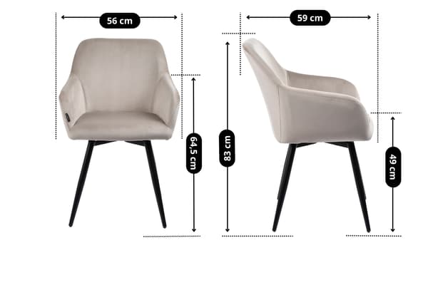 ESMO polstret drejestol, beige velour