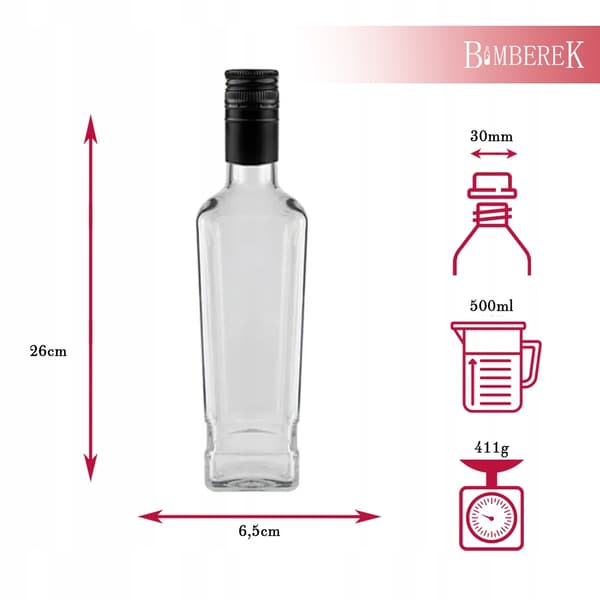 50x Jack Walker likörflaskor 500ml glasflaska vin alkohol 0,5l