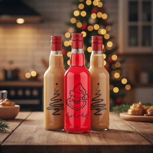 Monopoly flaske 500ml Med juleprint til likør vodka gave 0,5l