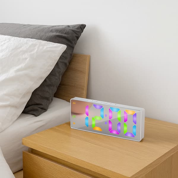 Digital RGB LED vækkeur - DAC8 - Hvid