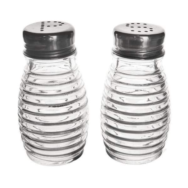 Salt- och pepparkar i glas, 2 st