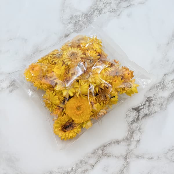 Tørrede Helichrysum - Hoveder - (Helichrysum) - Gule
