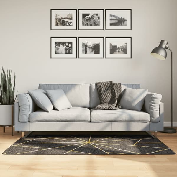 vidaXL vaskbart tæppe, sort og guld, 80x150 cm