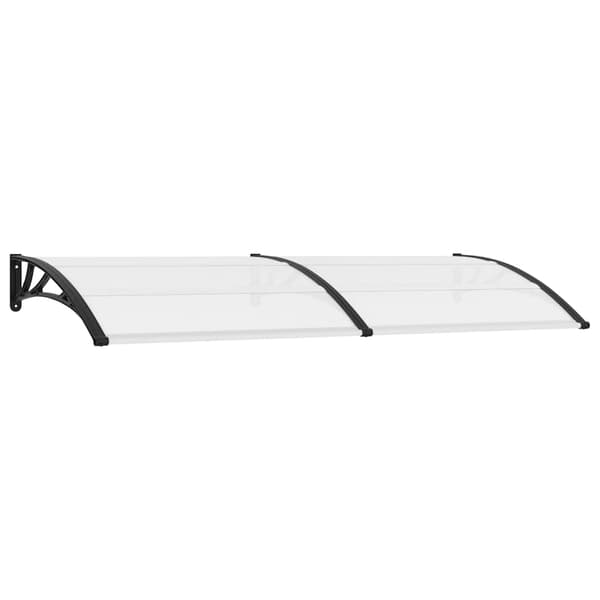 vidaXL dørmarkise sort og transparent 240 x 75 cm PC