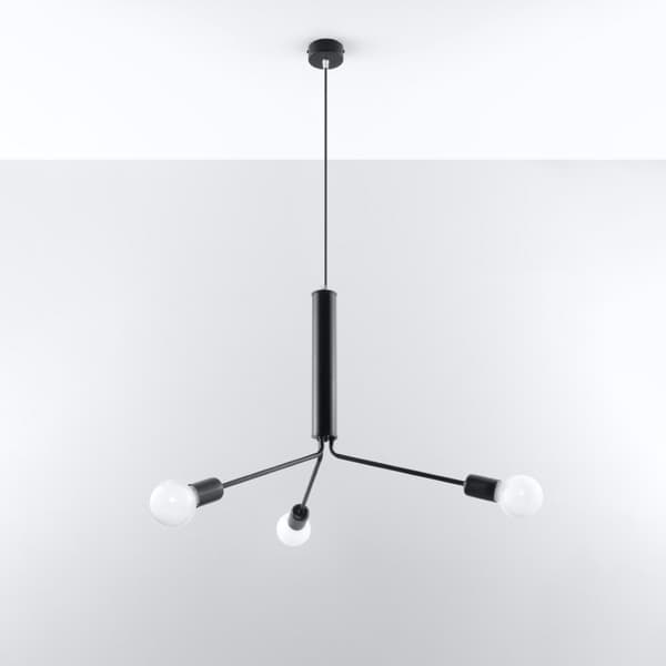 HÆNGELAMPE DUOMO 3 E27 SORT SOLLUX SL.0303