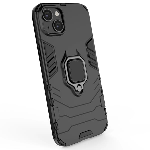 Ring Armor cover til iPhone 14 Pro Max pansret cover magnetisk holder ring sort