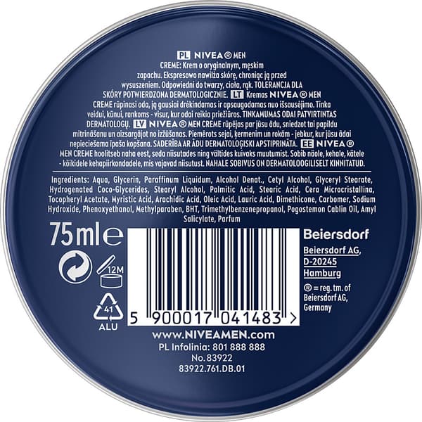 NIVEA Men Creme universaali voide 75 ml