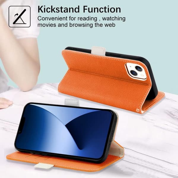 ETUI TIL IPHONE 14 PRO MAX 6,7' LUKKET ORANGE KORTFLAP A2895