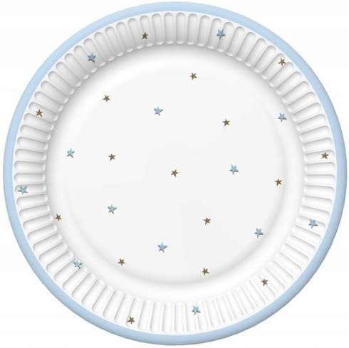 Siniset Tähtipaperilautaset 18cm 8kpl.