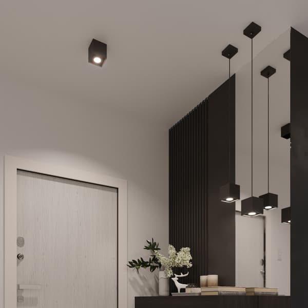 Loftlampe Quad 2 GU10 sort aluminium Sollux SL.0063