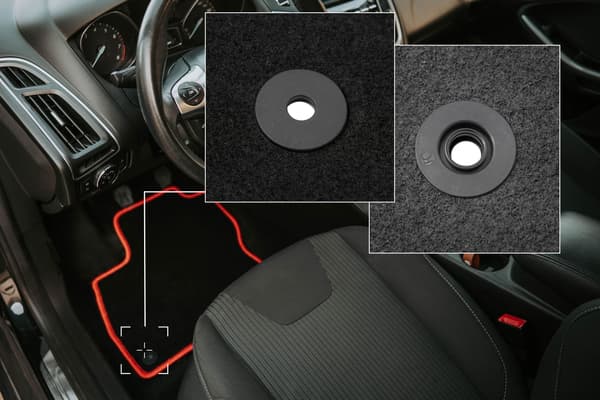 Velour gulvmåtter med rød rand til: Ford C-MAX MK2 minivan (2011-2015)