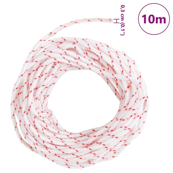 vidaXL Startrep vitt och rött Ø3 mm 10 m nylon