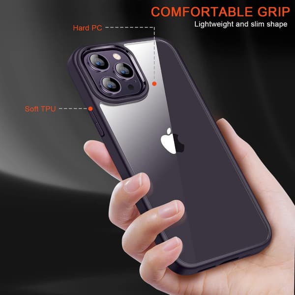 APPLE IPHONE 14 PRO SILIKONSKAL LILA RAM + 9H HÄRDAT GLAS