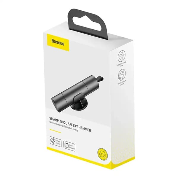 Baseus 2-in-1 Autotarvike, Ikkunanavausvasara + Turvavyönleikkuri (Harmaa)