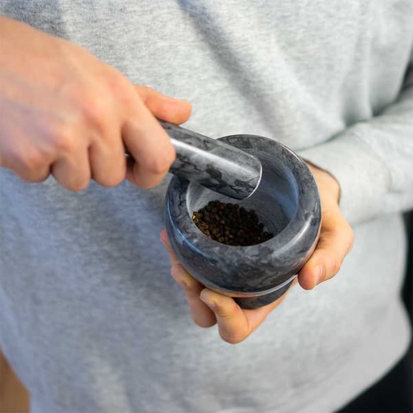 Sort marmor køkkenmørtel 10 cm